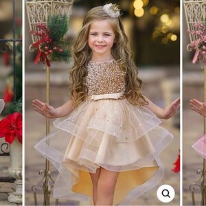 GORGEOUS Mia Belle Sequined Hi-Lo TuTu Dress . Size 110 (3-4)